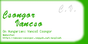 csongor vancso business card