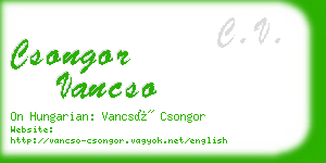 csongor vancso business card